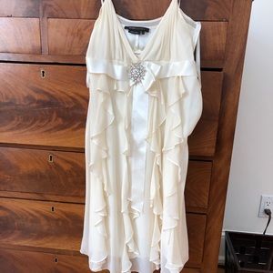 Fancy short white ruffle dress
